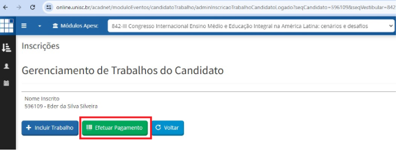 Botão Efetuar Pagamento