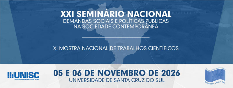Banner XXI Seminário Nacional - Unisc